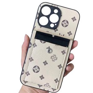 美しい革の電話ケースiPhone 15 14 13 12 11 Pro Max Plus X XS 7 8 Luxury Designer Card Slot Purse Hi Quality Purse 18 17 15Pro 13Pro 13Pro 12Proケース付き