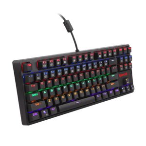 N K576R MEKANISKA SPELKANTYBOGÄRD TILLBAKA USB LED RAINBOW Bakgrundsbelyst kompakt Mekaniska spelare Keyboard 87 Keys för PC -bärbar dator