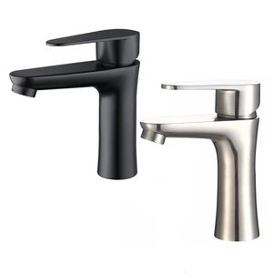 Bathroom Sink Faucets Brushed Nickle Bathroom Basin Faucets Cold/ Mixer Black Basin Sink Tap Water Faucet Bathroom Accessories 230311