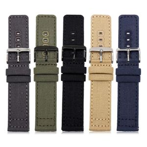 Assista Bands Beafiry Canvas Band 18mm 20mm 22mm Liberação rápida de nylon Straps Watchbands Sports para Huawei Black Blue Green264D