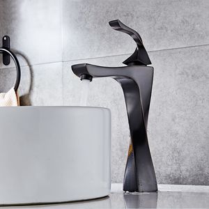 Bathroom Sink Faucets Design Basin Faucet Black And Chrome Bathroom Sink Faucet Single Handle Basin Taps Deck Wash Cold Mixer Tap Crane 230311