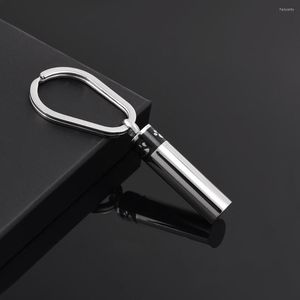 Keychains IJK2044 Est Pet Cremation Container Wholesale Stainless Steel Print Cylinder Memorial Keychain Urn Key Ring