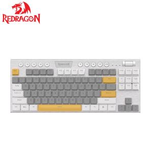 N Teclado mecânico de fio ultra fino 87 teclas RGB Gaming Teclado com interruptores vermelhos lineares de baixo perfil linear