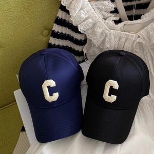 Ball Caps Trend Letter Baseball Cap Men's Women's Adjustable Navy Letter C Cotton Baseball Cap Spring Summer Leisure Sunshade Cap 230310