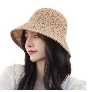 HBP Сплошная широкая края Brim Basin Cap Women Work Sun Visor Holiday Cool Bucket Seaside Beath Hat Tide Summer Fisherman Hats P230311