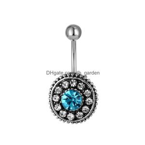 Navel Bell Button Rings D0731 Belly Stud 14Ga 10Mm Length Drop Delivery Jewelry Body Dhgarden Dhtbd