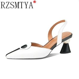 صندل الربيع الصيفي الكعب مدبب النساء جوفاء منتصف الموضة أحذية أوبوف Zapatos Mujer Size 41 230311 276 's