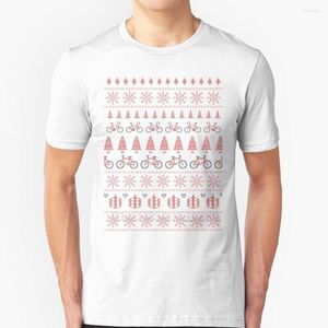 Men's T Shirts Christmas Jumper Fair Isle For Bikers T-Shirts Pure Cotton O-Neck Shirt Men Riding Bike Ride Cycling Bikes Cycle Bicycle