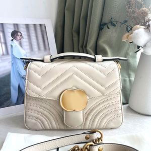 Lady End Happy Omuz Alışveriş Torbası Kadınlar Marmont Düz Debriyaj Tote Crossbody Satchel Çantalar Lüks Tasarımcı Flep Snap Kapatma Metal Zincir Çanta Çantaları