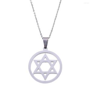 Pendant Necklaces Trendy Hexagram Necklace Magen David Silver Color Islam Arab Jewish Star Chain Jewelry