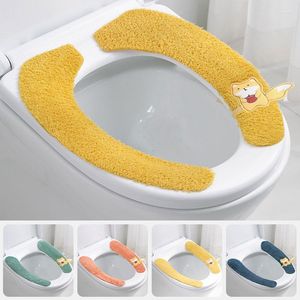 Toilet Seat Covers Universal Cover Soft Cartoon WC Paste Stickers Pad Washable Bathroom Warmer Lid Cushion