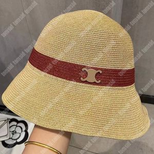 Semesterdesigner Bucket Hats Gräs Dammode Bred Brättade Hattar För Man Solskydd Lyx Strand Halm Bucket Hat