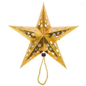 Weihnachtsdekorationen Mode Weihnachtsdekoration Pentagramm Lampenschirm Stern Papierlaterne Hängende Hochzeitsaccessoires Gold