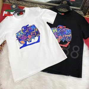 メンズTシャツデザイナーL Tシャツコットンラウンドネックプリントクイック乾燥アンチリンクルメンズサマーハイルーズトレンド半袖男性衣料品l-5xl無料船