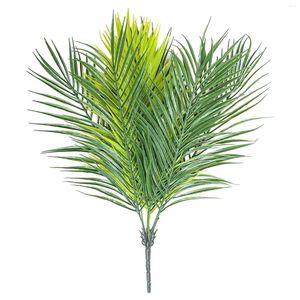 Decorative Flowers Green Artificial Palm Leaf Plastic Plants Tropical Tree Branch Fake Jungle Home Garden Decor Wedding Decoration #t2p