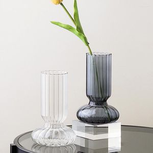 Vasos vaso de flor para decoração de mesa sala de estar decorativa de mesa de térmano recipientes de vidro de vidro Mariage