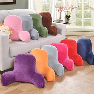 Cushion/Decorative Pillow Pillow Back Cushion With Arm Support Bed Reading Rest Waist Chair Car Seat Sofa Lumbar Velvet Backrest 230311