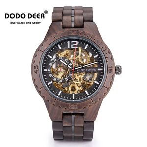 Relógios de pulso Relogio Masculino Men assista a Dodo Deer Wood Automático Personalizado Personalizado OEM Presente de aniversário para ele para ele