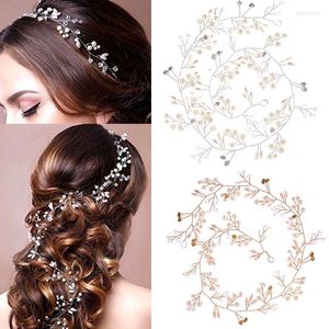 Headpieces Fashion Rose Gold Silver Color Handmade Headband Wedding Bridal Hairband Pearl Crystal Headdress Rhinestone Hair Accessories