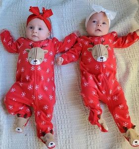 Rompers Ma Baby 0-9 м. Мои первые рождественские мальчики для мальчика для комбинезона, рожденных, младенца, детские мультипликационные оленя, красный игрок, рождественские костюмы DD40 230311