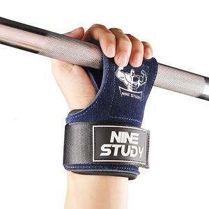 Ginocchiere per gomiti Guanti da palestra in pelle Pull-up Sollevamento Ginnastica Crossfit Cintura antiscivolo Avvolgimenti Supporto Protezione per il palmo Accessori per il fitness 230311