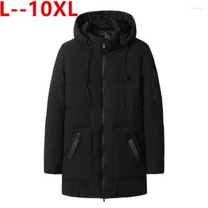 Masculino para baixo tamanho 10xl 8xl 6xl 5xl 2023 jaqueta de inverno elegante casaco comprido à prova de vento e roupas masculinas quentes grandes grandes