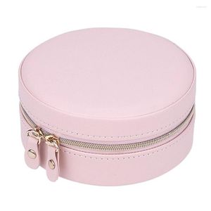 Jewelry Pouches Compartment Necklace Ring With Mirror Gifts Display Lipsticks Container Zipper Portable Travel PU Leather Box Storage