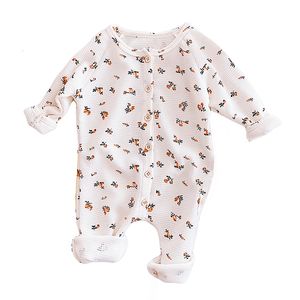 Romances Roupas de bebê garotas macacões macacões com chapas de algodão Bodysuit infantil Spring Autumn Floral Girlsuits para crianças 6-24M 230311