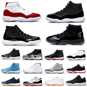 TOP Basketball Shoes Woman Sneakers Mens Trainers High Concord Platinum Tint Barons Legend Blue Low Bred Cherry 11 11S Space Jam Cap And Gown 25Th Anniversary UM120