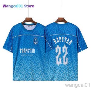 Wangcai01 メンズ Tシャツ サッカー ジャージ Trapstar ものもらい Tシャツ メンズ レディース Tranning ラン トレーニング カジュアル ショート セブ 速乾性 クール Rreshing Tシャツ 0924H22