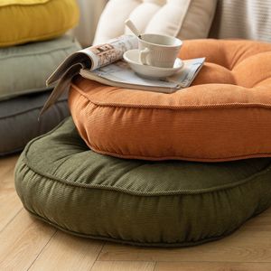 Cushion/Decorative Pillow Nordic Plain Velvet Tatami Cushion Pillow Thickened Winter Sofa Back Cushion Floor Meditation Cushion Futon Round 55*55 230311