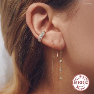 Hoop Earrings CANNER 925 Sterling Silver Fashion Tassel Petals Dangles For Women Charming Long Drops Fine Jewelry Gifts