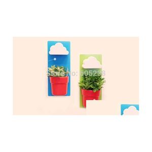 Planters Pots 2 Pieces Rainy Pot / Wallhung Flowerpot Cloud Big Add Small Drop Delivery 202 Dho8S