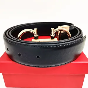 New Men Women Designer Belts Big Gold Buckle Genuine Leather Fashion Belts Classical Strap Ceinture 3.5cm Width No Box