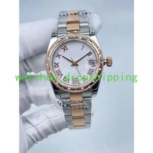 Super Quality Womens Watches Automatic Date 31mm Roman White Dial Rose Gold Stainless Steel Mechanical Premium Men Watches High Quality WristWatches for Lady