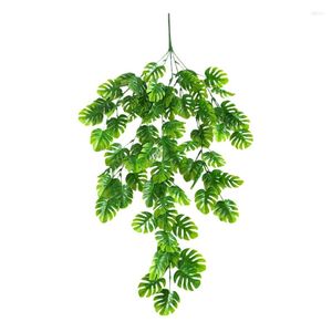 Decorative Flowers Home Decor Artificial Ivy Garland Plants Vine Fake Foliage For Creeper Green Wre X37B