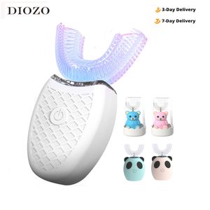 Toothbrush 360 Degrees Intelligent Automatic Sonic Electric Toothbrush U Type 4 Modes Tooth Brush USB Charging Tooth Whitening Blue Light 230310