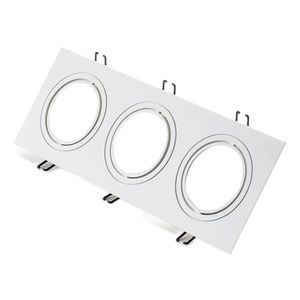 Iluminação interna Black White Silver Iluminação Acessórios quadrados de teto LED quadrado quadro ajustável MR16 GU10 Bulbo de lâmpada Downlighs Usalight