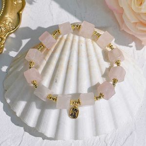 S Nafo Square Sugar Design Розовый маленький свежий цвет конфеты Crystal Amethyst Bracelet Girl Xia