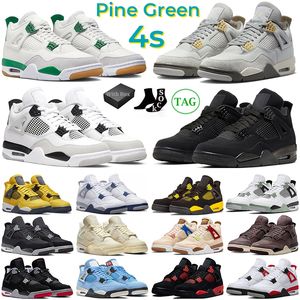With Box 4 Basketball Shoes Men Women Jumpman 4s Pine Green Military Black Cat Midnight Navy White Cement Photon Dust Lightning Mens Trainers Outdoor Sneakers