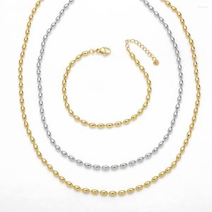 Цепи Flola Gold Latch Beads Chain Nearlaes для женщин ювелирных изделий изготовление короткого ожерелья удушья простые подарки nkeb652