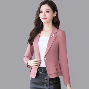 Abiti da donna Blazer Giacca piccola da donna Abbigliamento corto primaverile e autunnale Cappotto da donna aderente con un bottone e sottile 230311