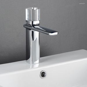 Banyo Lavabo muslukları Akrilik sap yıkama ve soğuk mikser musluk siyah/krom pirinç