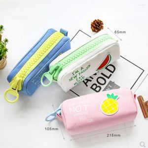 Leinwand Zipper Bleistift Fall Kreative Kawaii Cartoon Obst Stift Tasche Große Kapazität Schreibwaren Tasche Für Kinder Geschenke