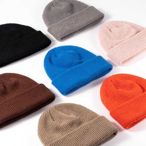 Fashion Face Mask Neck Gaiter herfst en winter warme dames veelzijdig lichtbord vaste kleur acryl wol heren Koreaans gebreide hoed