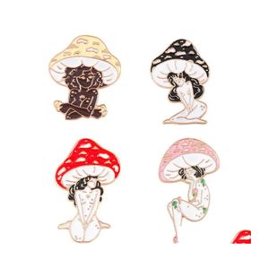 Schmuck Pilz Dame Emaille Pins Benutzerdefinierte Mädchen und Pflanzen Broschen Revers Abzeichen Cartoon Natur Kunst Geschenk für Freunde 6209 Q2 Drop Deli Dhlub