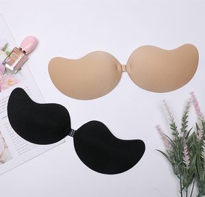 Sexy Frauen Push-Up-BH aus Silikon zum Aufkleben, unsichtbar, selbstklebend, Cup ABCD, Beige/Schwarz