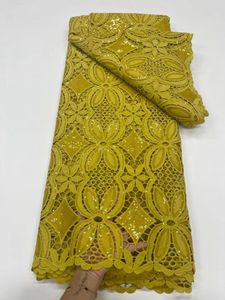 Afrika payet dantel kumaş güzel işlemeli parıltı tekstil saf renk dikiş malzemesi 5 metre parti elbisesi 4285251
