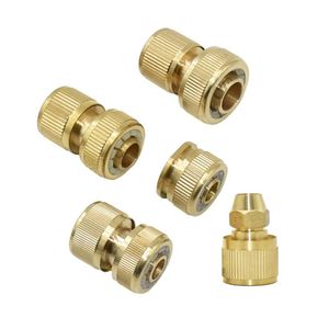 Watering Equipments Brass 1/2" 3/8" 5/8" 3/4" Garden Hose Quick Connector Copper Waterstop 16mm 20mm Irrigation Adaptor 5pc