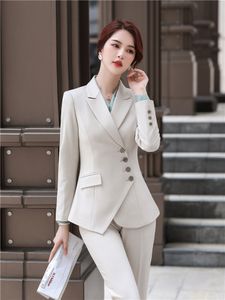 여자 양복 블레이저스 Begie Blazer 여성 가을 ​​봄 여성복 재킷 여성을위한 우아한 세련된 사무실 코트 230311